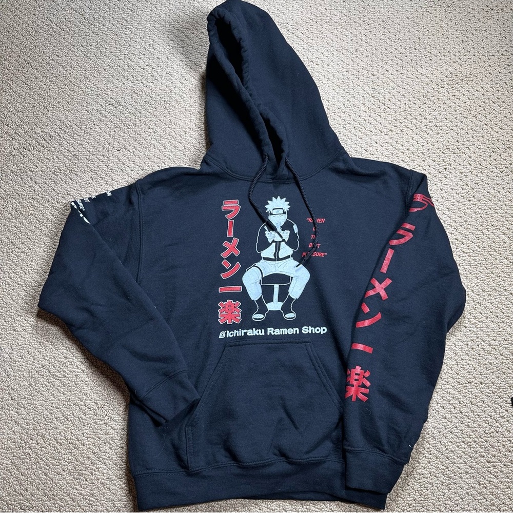Naruto Ichiraku Ramen Shop Black Hoodie Sz S